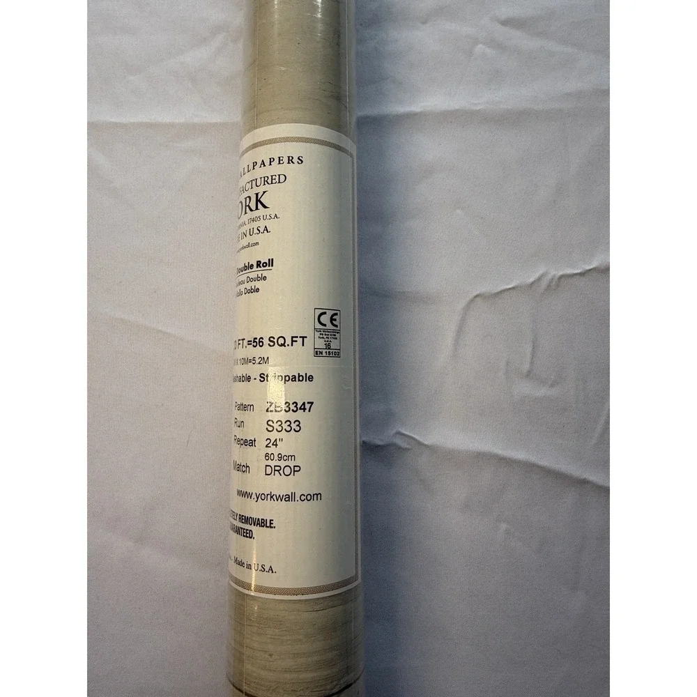 York Wall-Coverings Fine Wallpaper Pattern ZB3347 Beige Faux Cork Texture 56 Ft